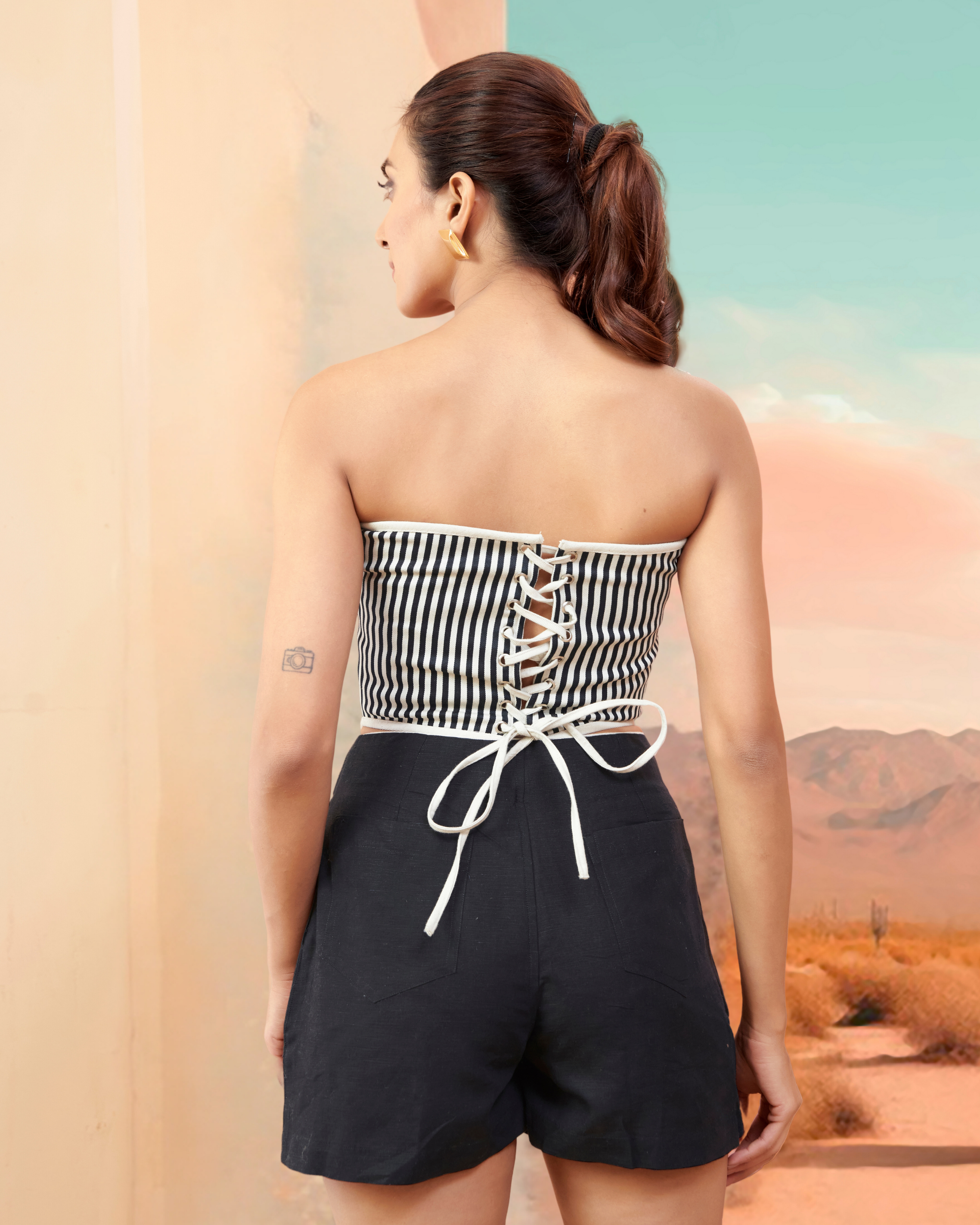 Reversible Stripe Corset