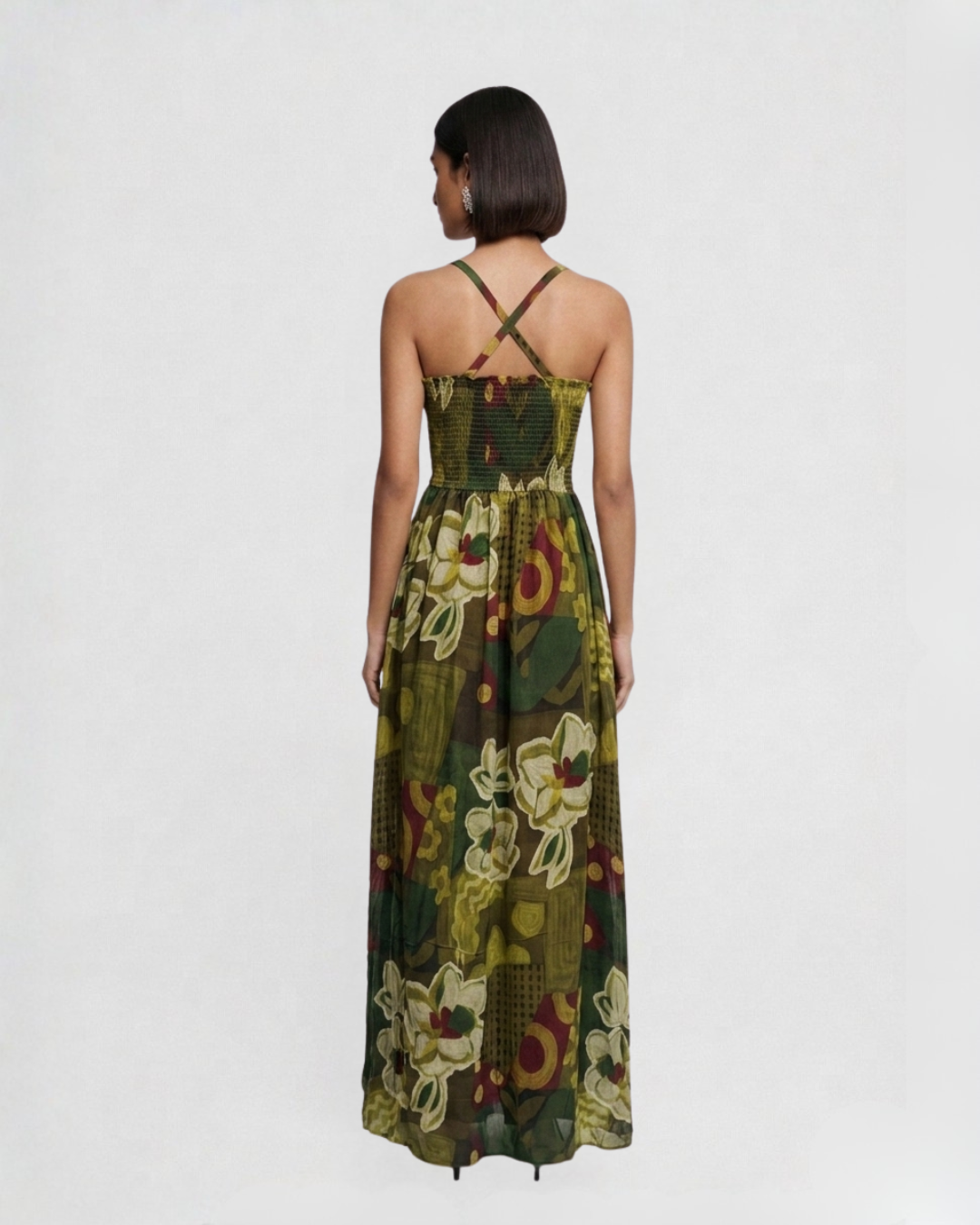 Lea Maxi Dress - Green Floral
